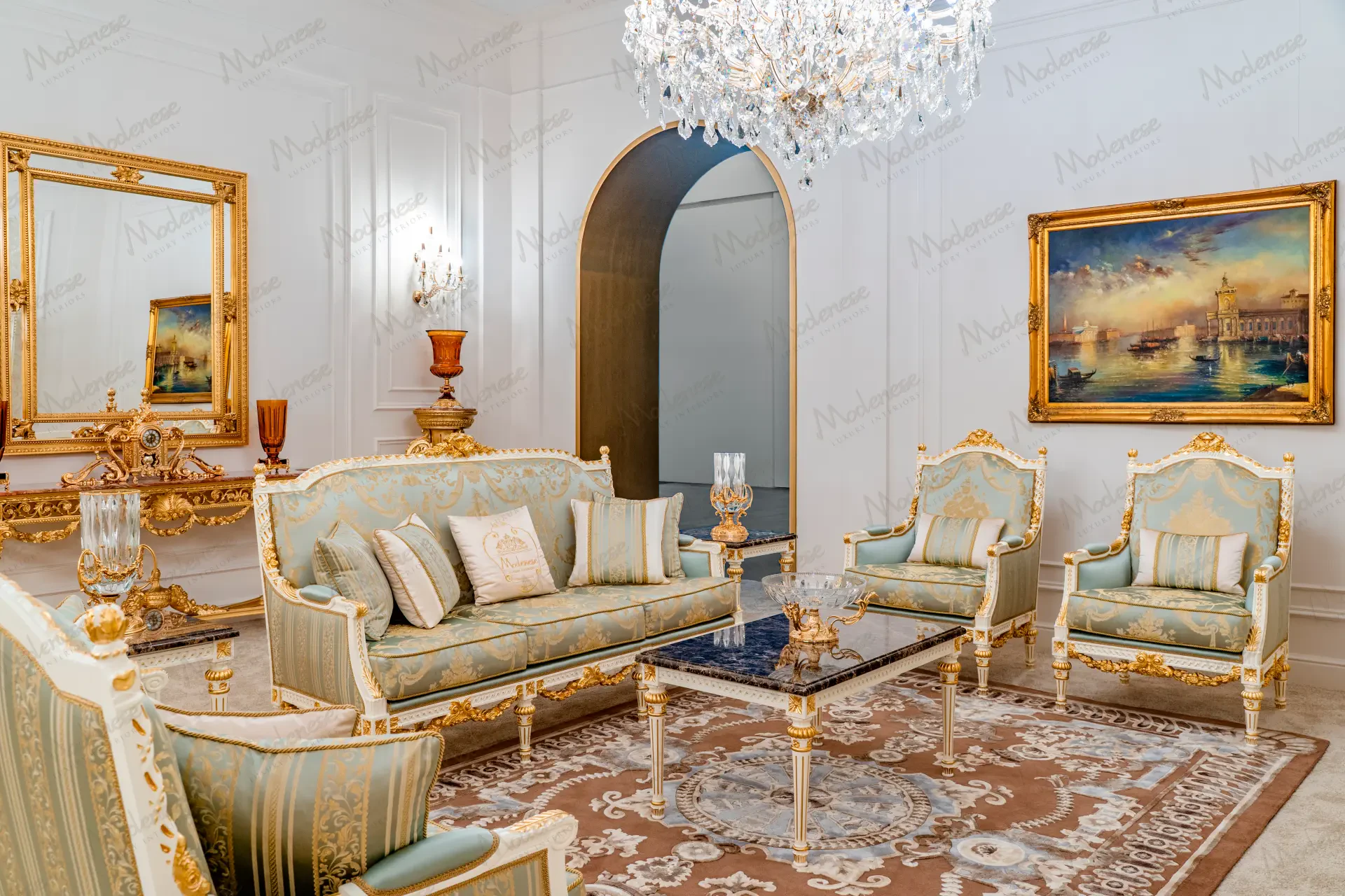 Luxury classic two-seat sofa featuring harmonious proportions, ornamental craftsmanship and a welcoming upholstered silhouette