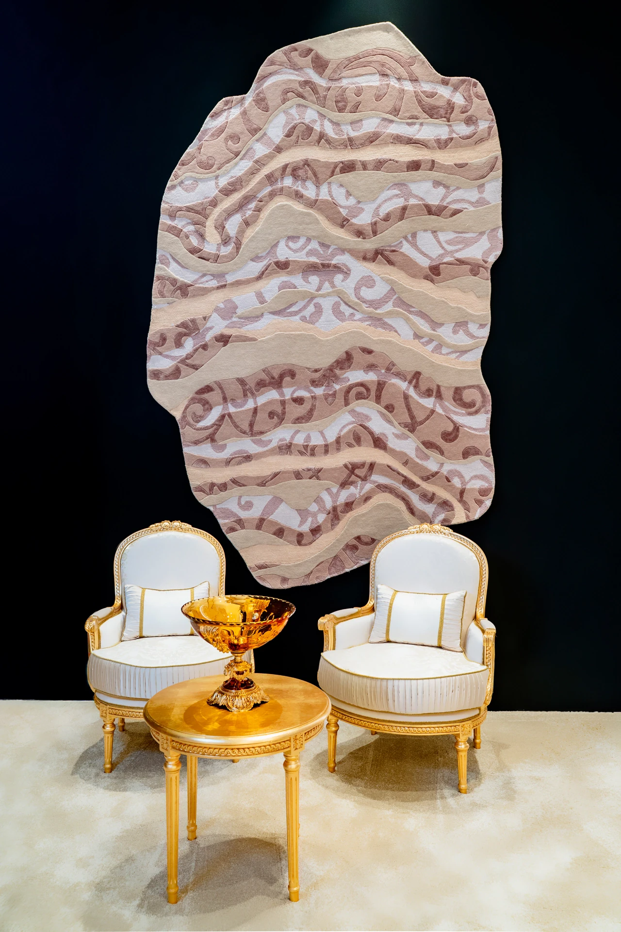 Elegant Italian side table with timeless carved details