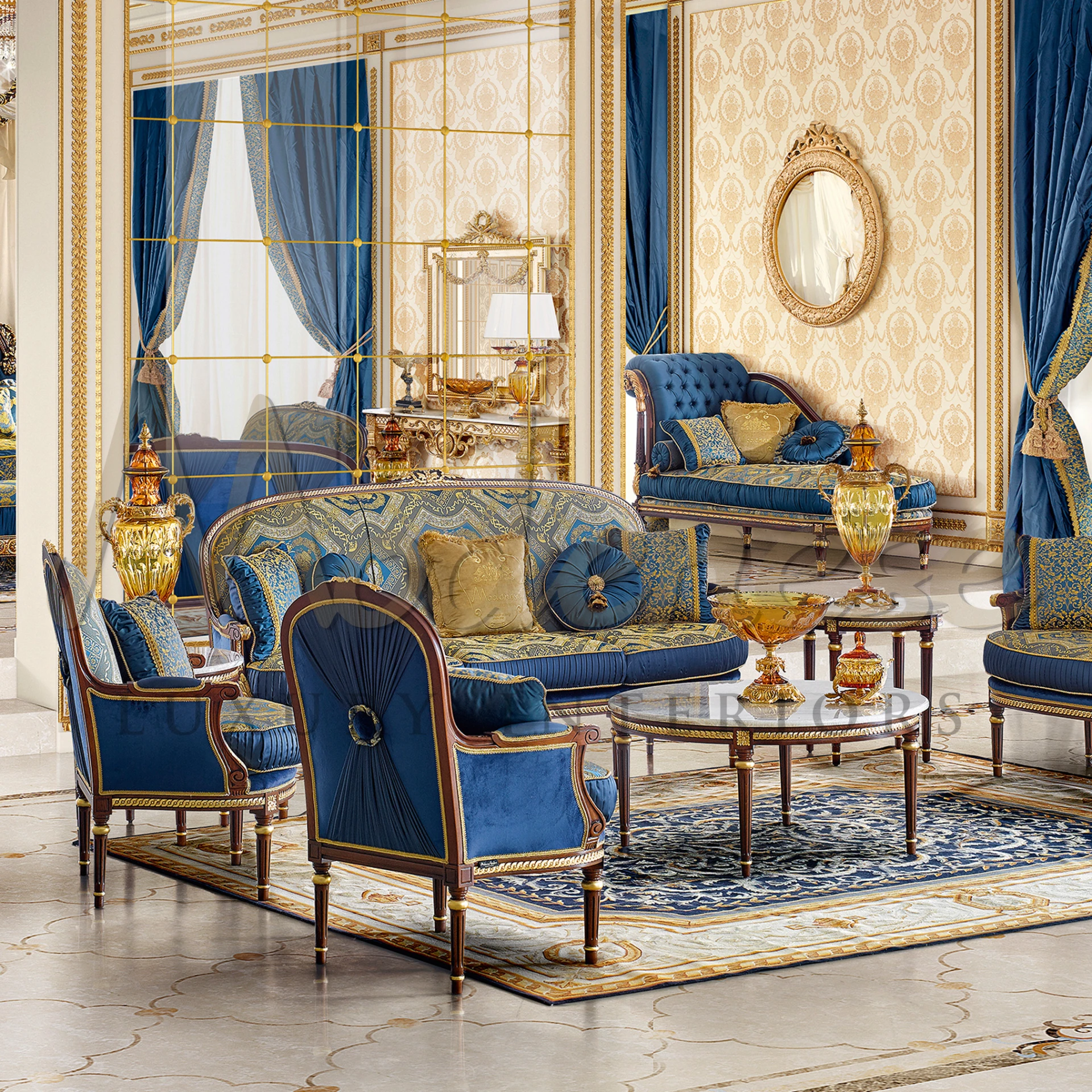 Timeless Cappuccino Onyx Round Side Table, the perfect addition to luxury furniture collections with its rich carvings and classic style.