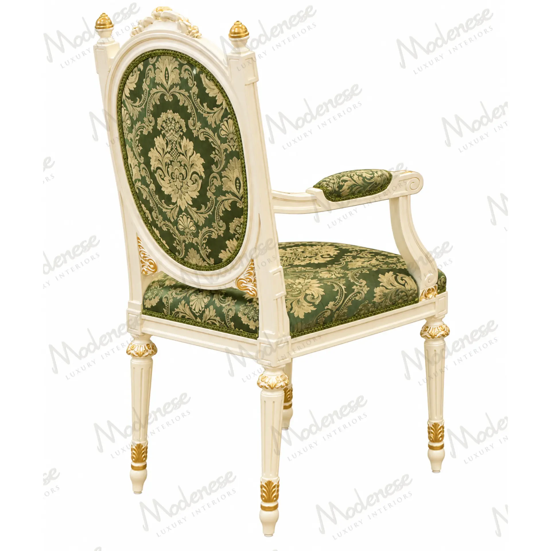 Majesty luxury chair with armrests handcrafted in Italy