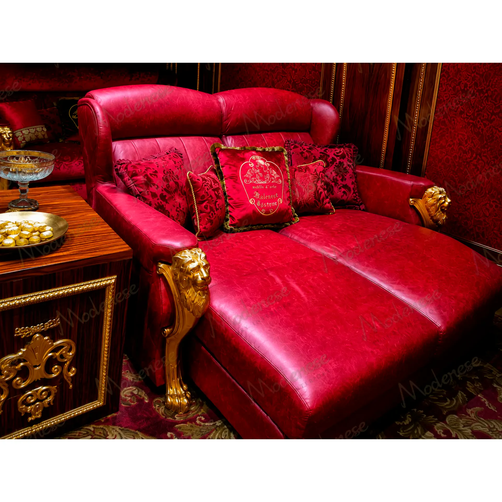 Lion Home Cinema Sofa Bed featuring generously padded seating, sculpted armrests and refined upholstery from the OPERA Collection