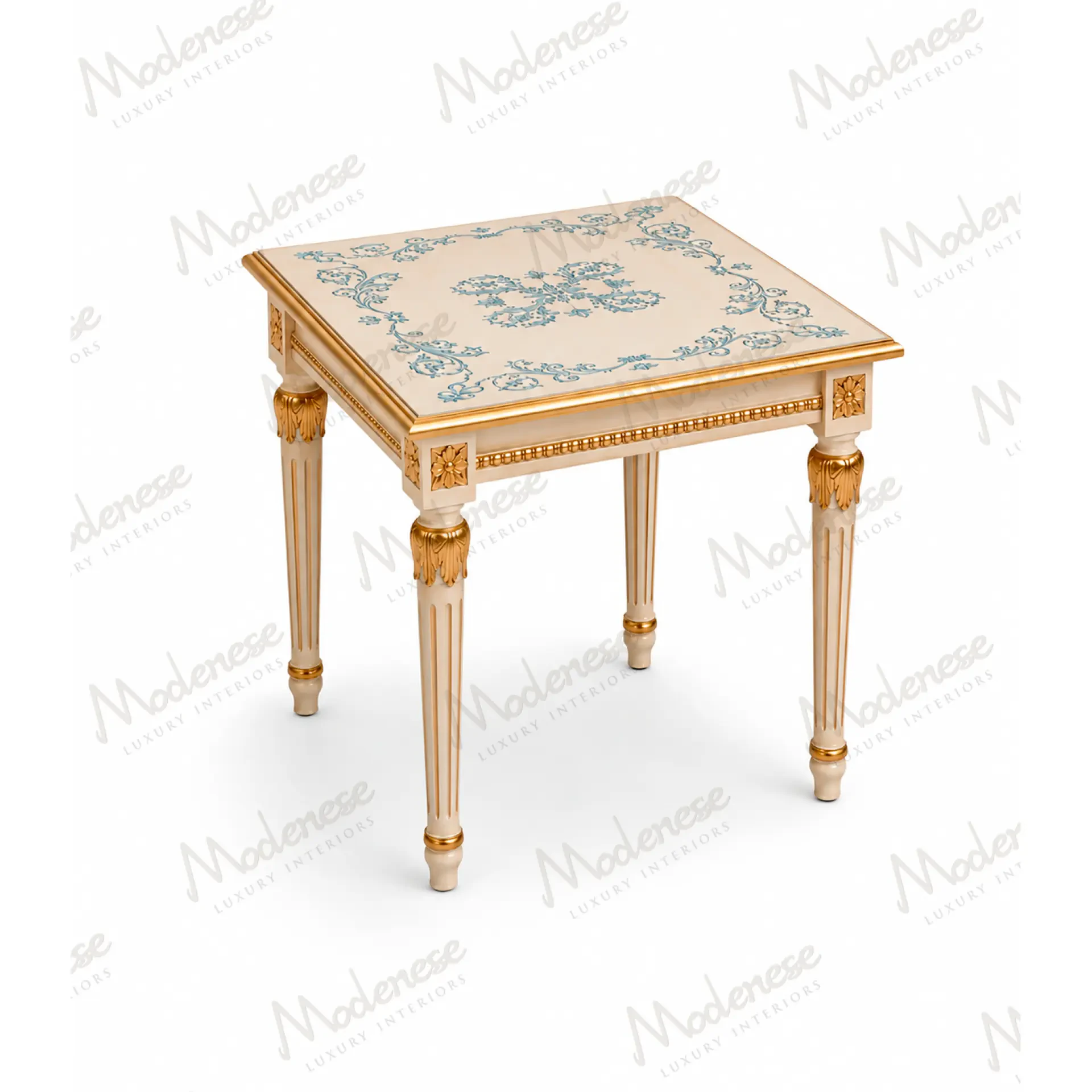 Crown luxury classic side table handcrafted in Italy