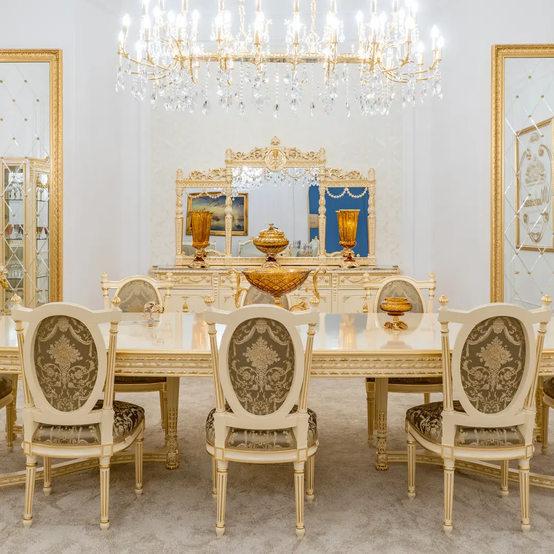 Classical design chairs made in Italy will bring fashion and glamour into your spaces. We realize our chairs structures with top quality solid wood material combined with the finest Italian fabrics and leathers, making them the benchmark in luxury, comfor