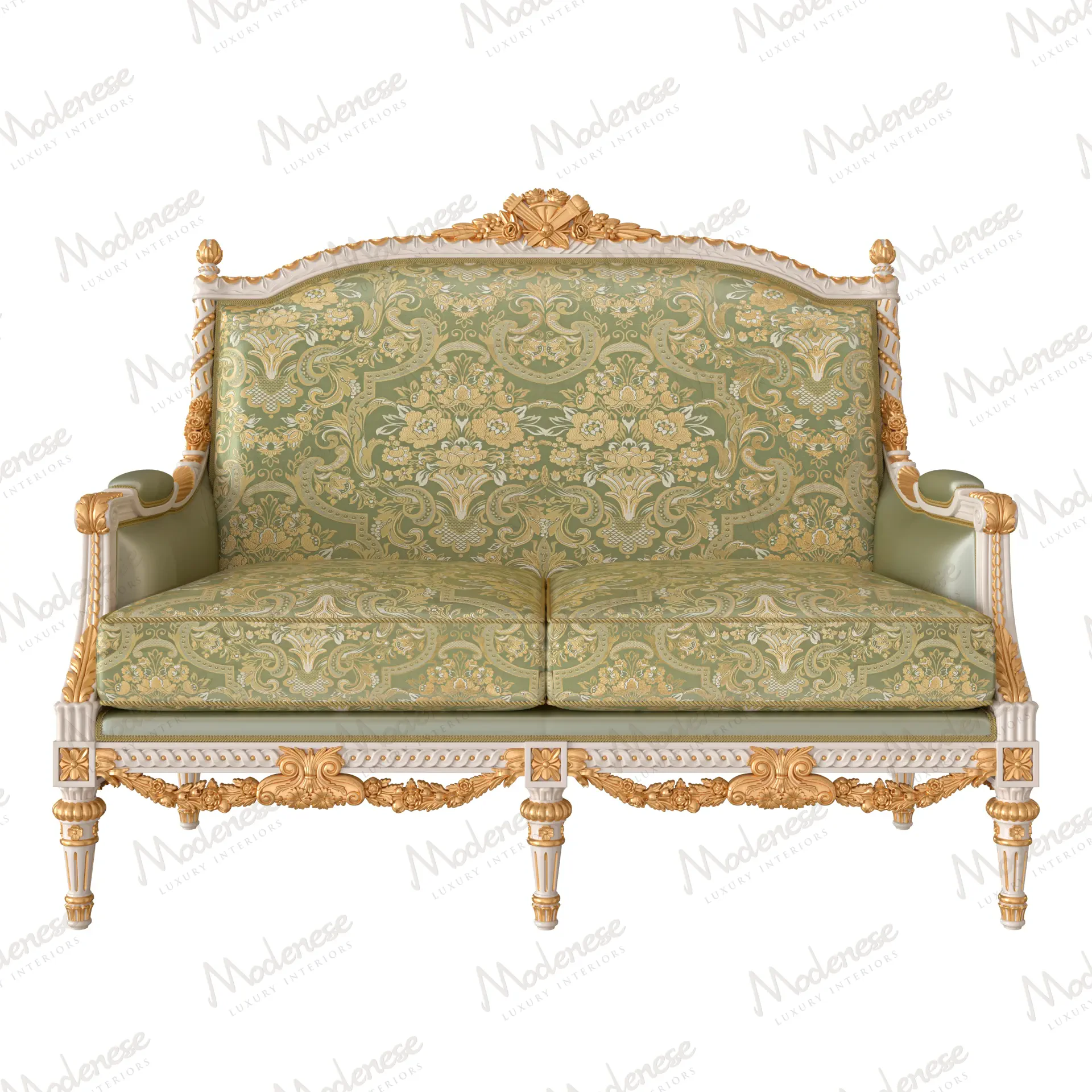 Château Two-Seater Sofa with a gracefully sculpted frame, tailored upholstery and elegant decorative cushions from the OPERA Collection