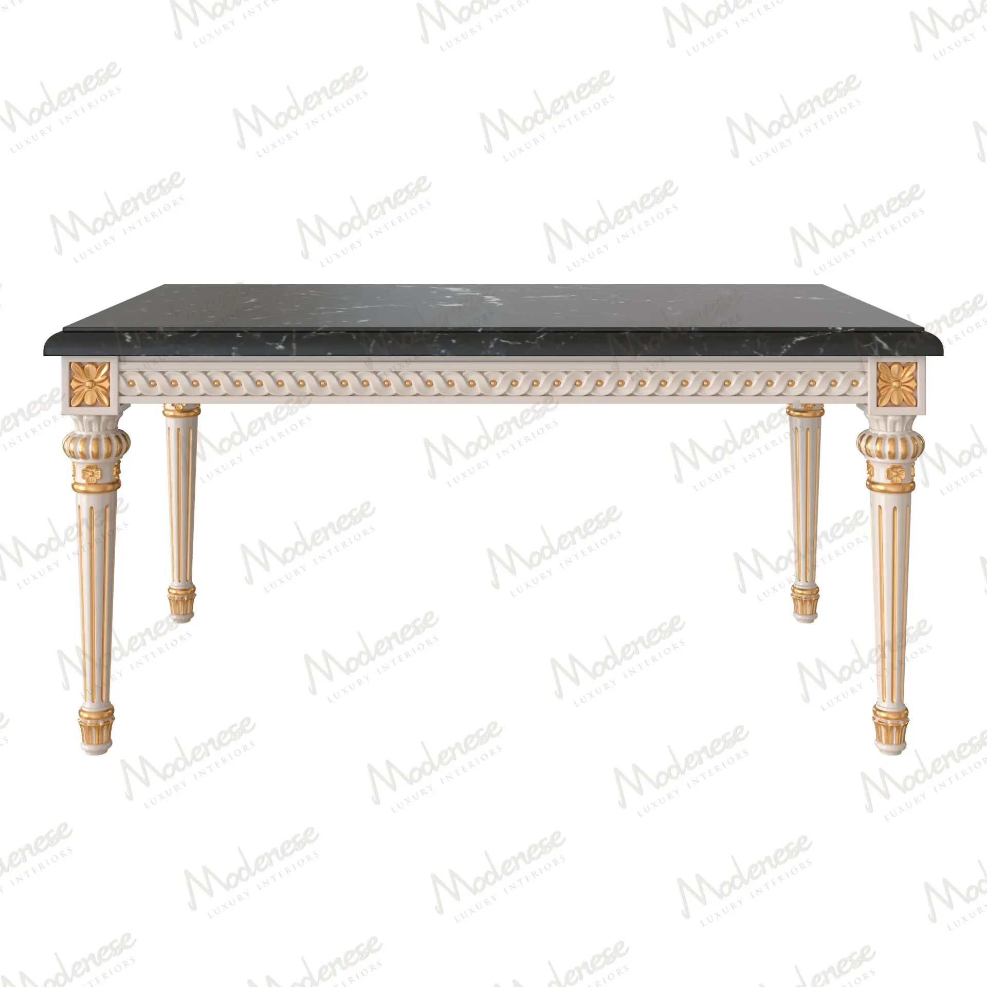Luxury Château classic coffee table with carved Italian legs