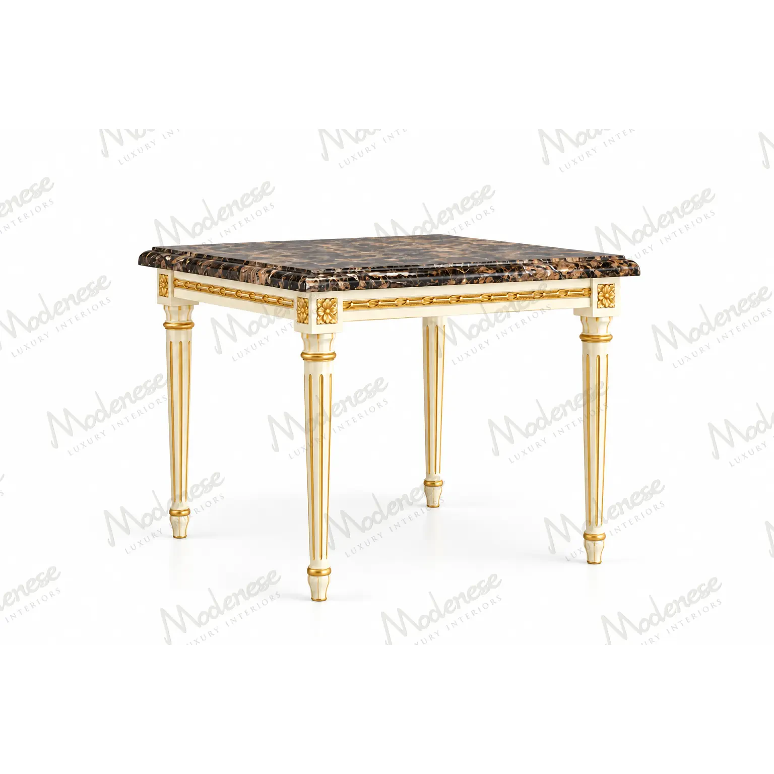 Grand Palais luxury classic Italian side table with carved legs