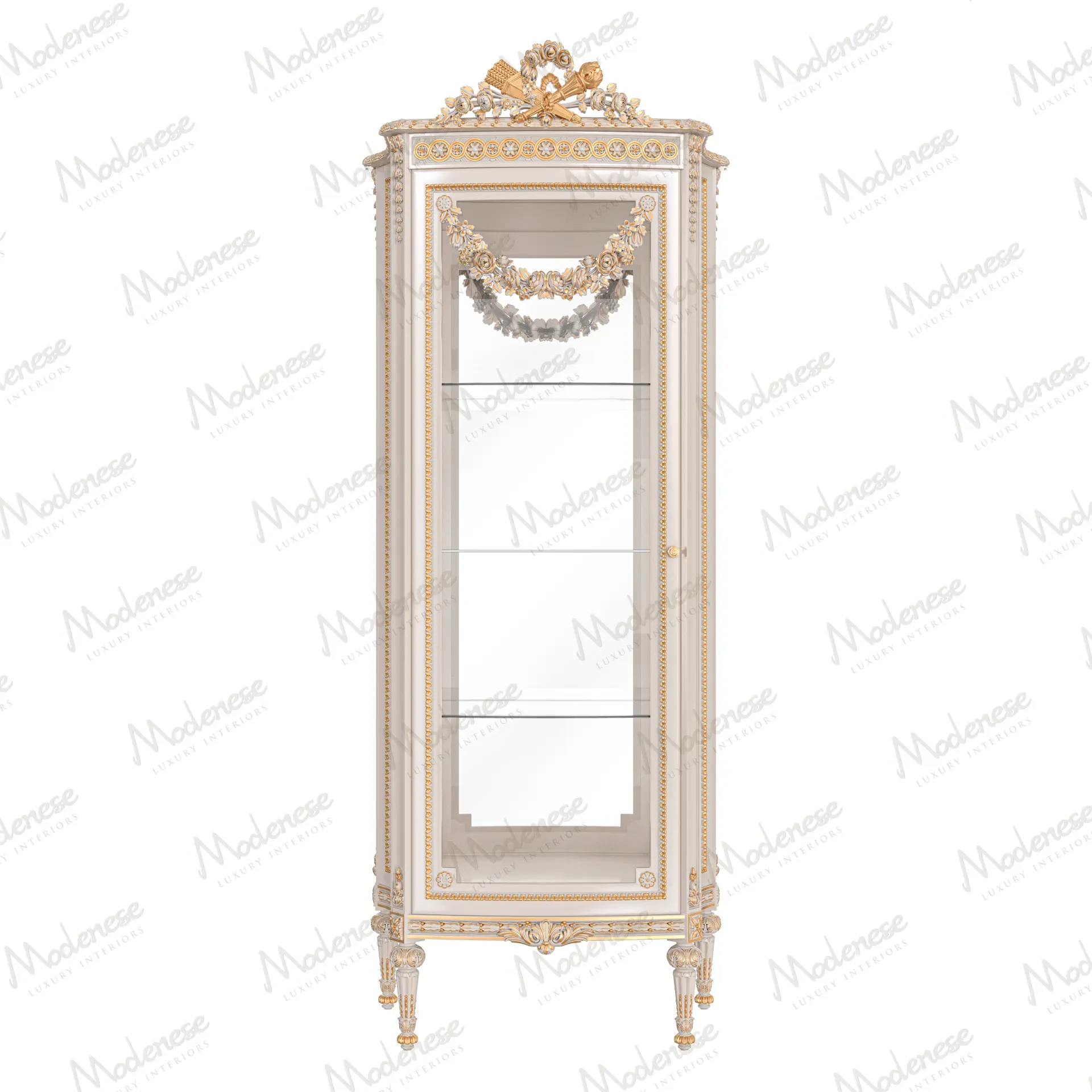Château single door cabinet handcrafted in Italy