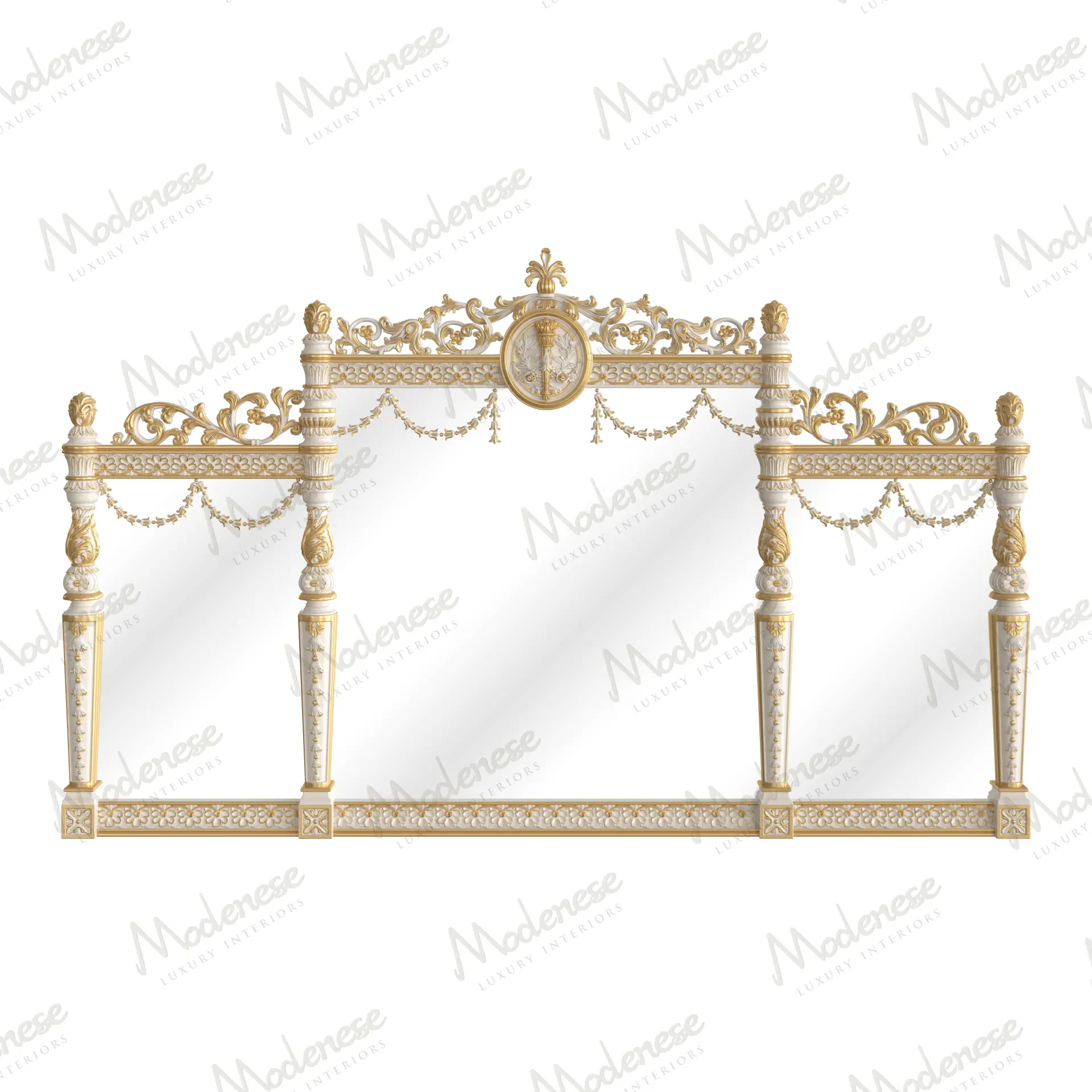 Château luxury mirror with ornate architectural frame