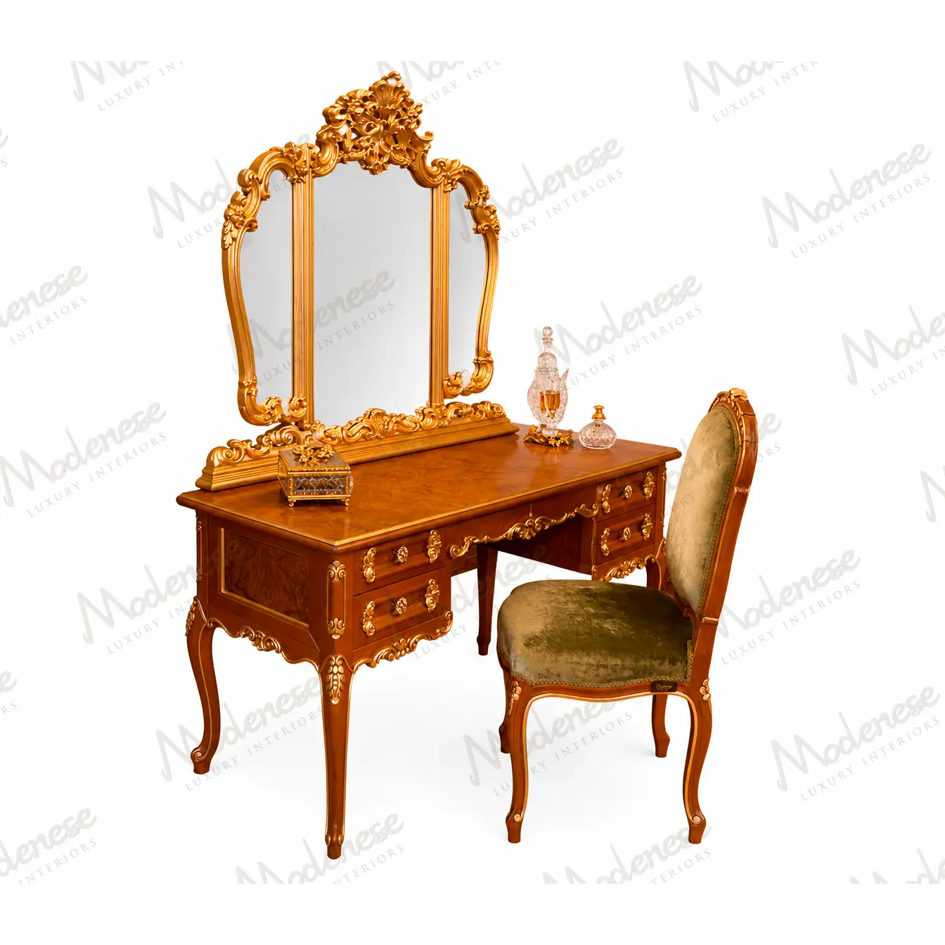 Classic Walnut vanity handcrafted in Italy