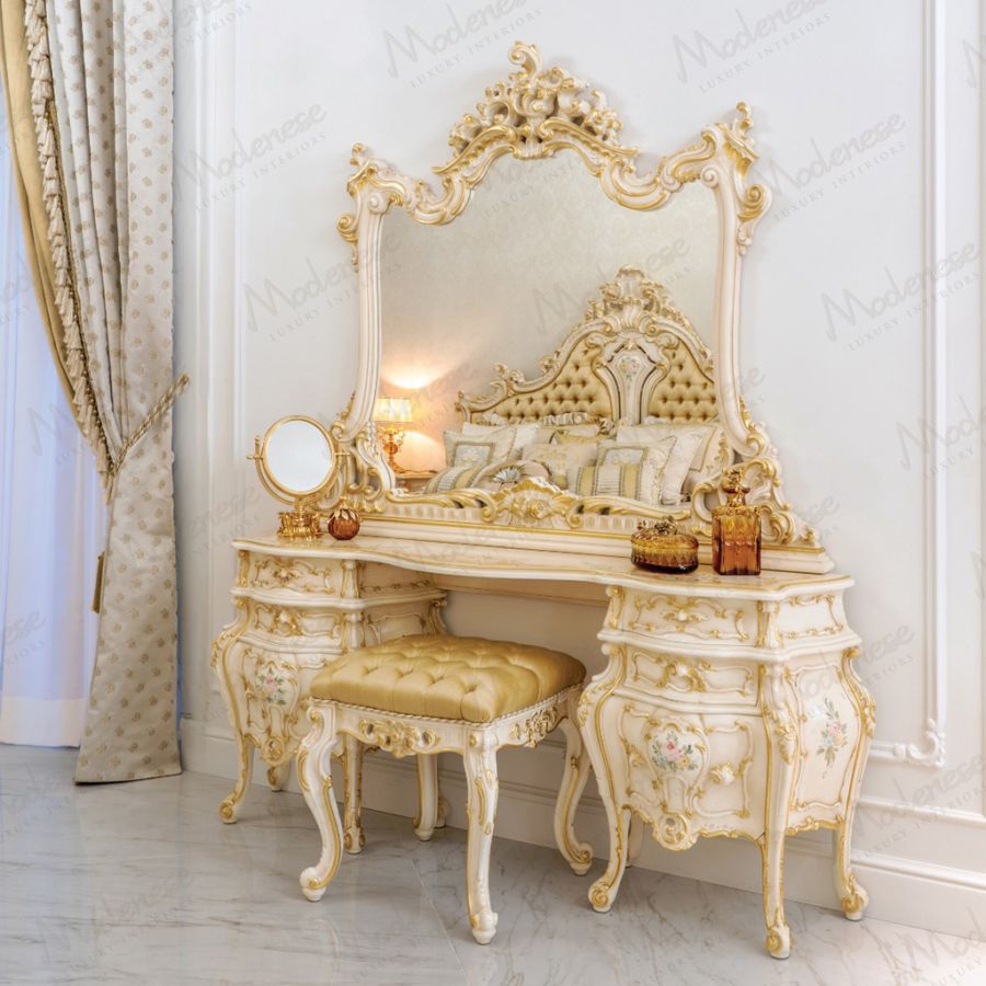 Detailed shot of our new classic dining chairs, focusing on the intricate jacquard weave of the exclusive Sarelli Fabrics upholstery, embodying timeless Italian design.