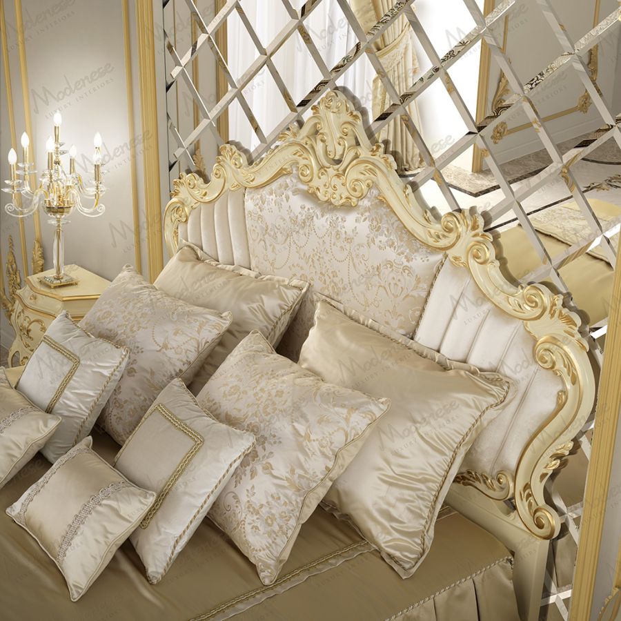 Detail shot focusing on the exquisite craftsmanship of a custom pillow, highlighting the ornate tassel and contrasting piping against a patterned Sarelli Fabric.