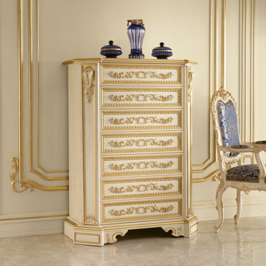 A complete luxury dining room design showcasing a Modenese sideboard and vitrine, demonstrating the perfect harmony between traditional craftsmanship and modern elegance in a Heritage Dining concept.